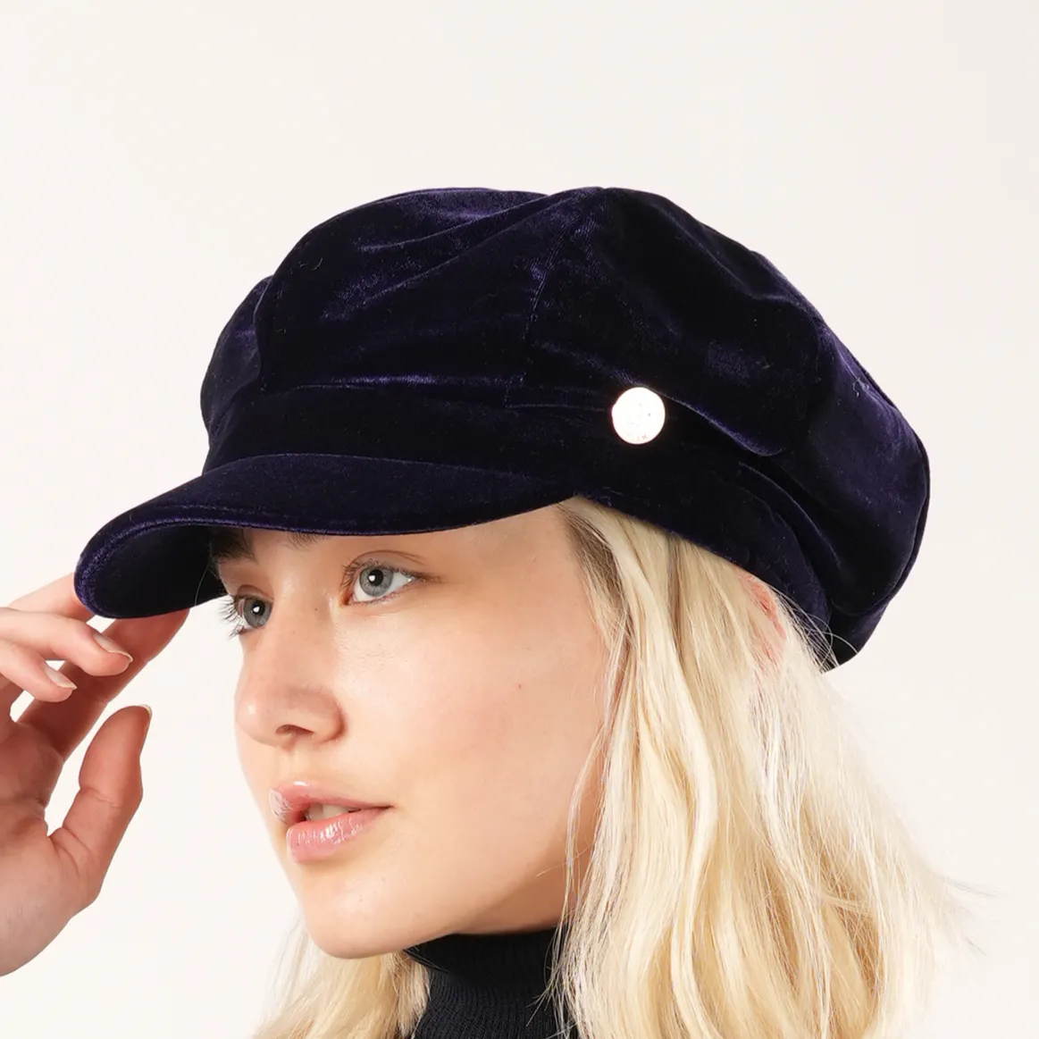 Welligogs Hats*Bakerboy Midnight Blue Velvet Cap