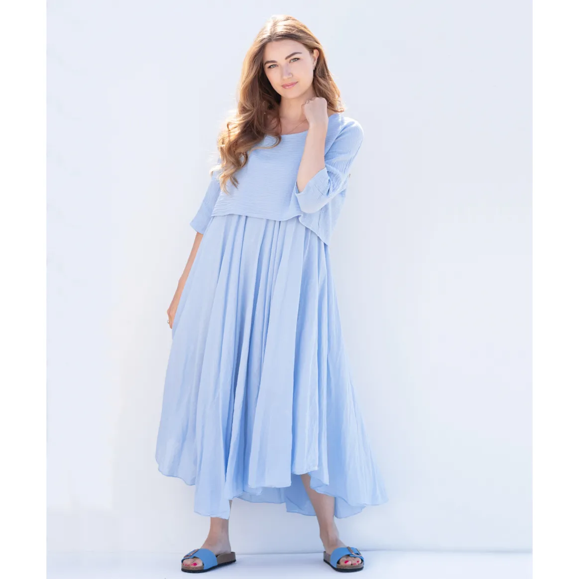 Welligogs Dresses*Layered Light Blue Dress