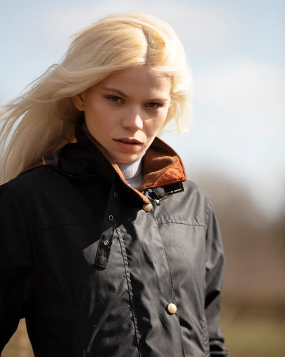 Welligogs Coats*Louise Black/Tan Wax Coat