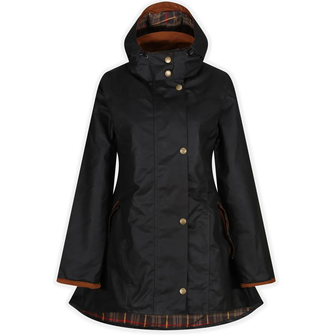 Welligogs Coats*Louise Black/Tan Wax Coat