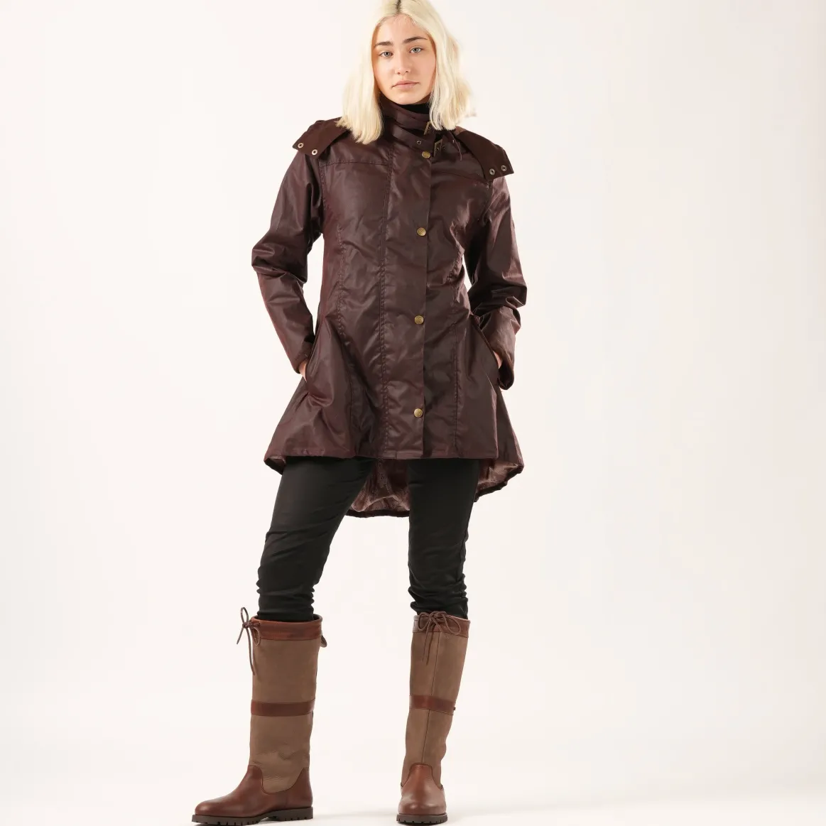 Welligogs Coats*Louise Mahogany Wax Coat