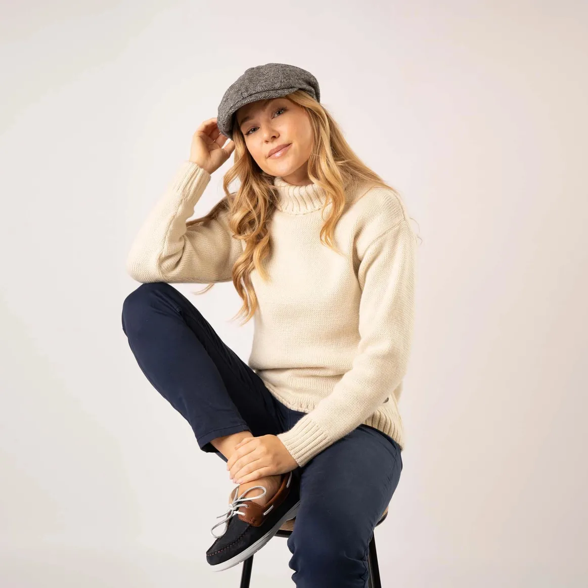Welligogs Hats*Newsboy Cap Hazelnut Herringbone