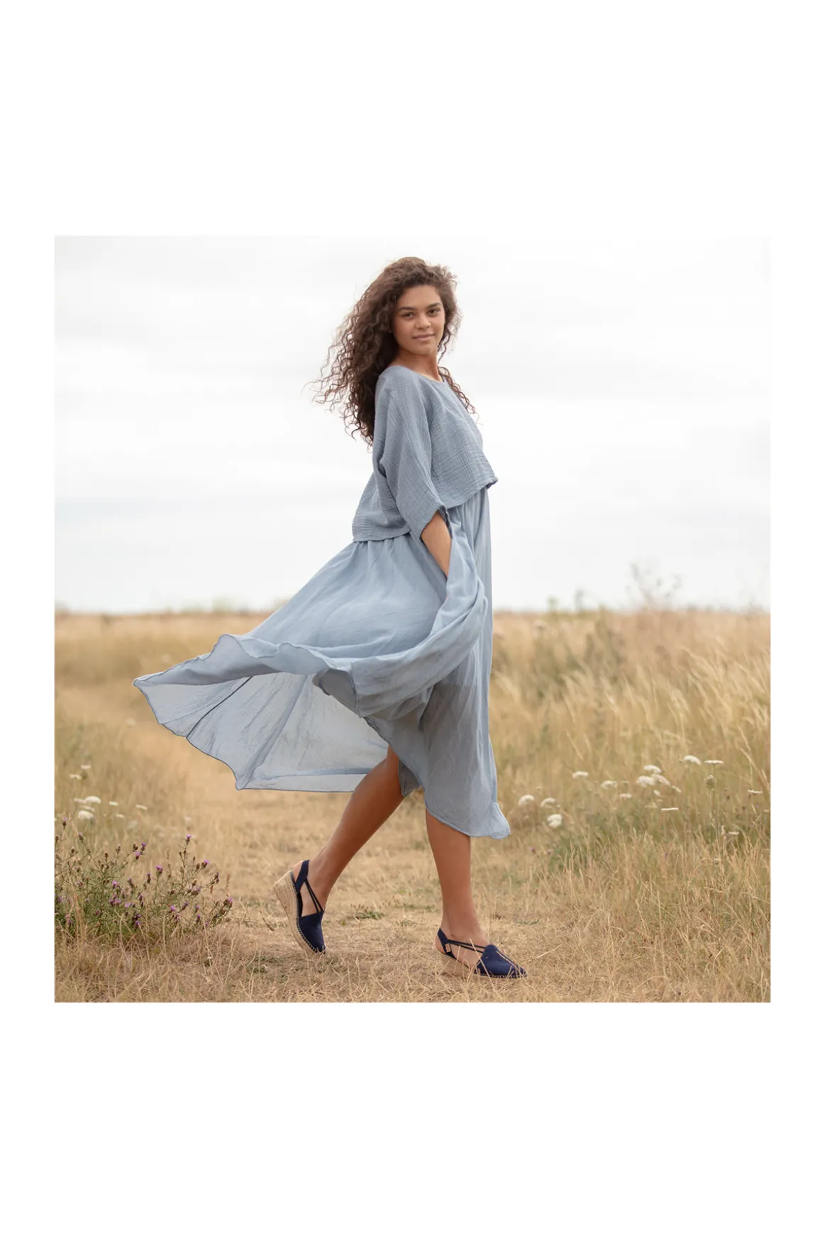 Welligogs Sandals & Espadrilles*Porto Navy Heeled Espadrille Sandal