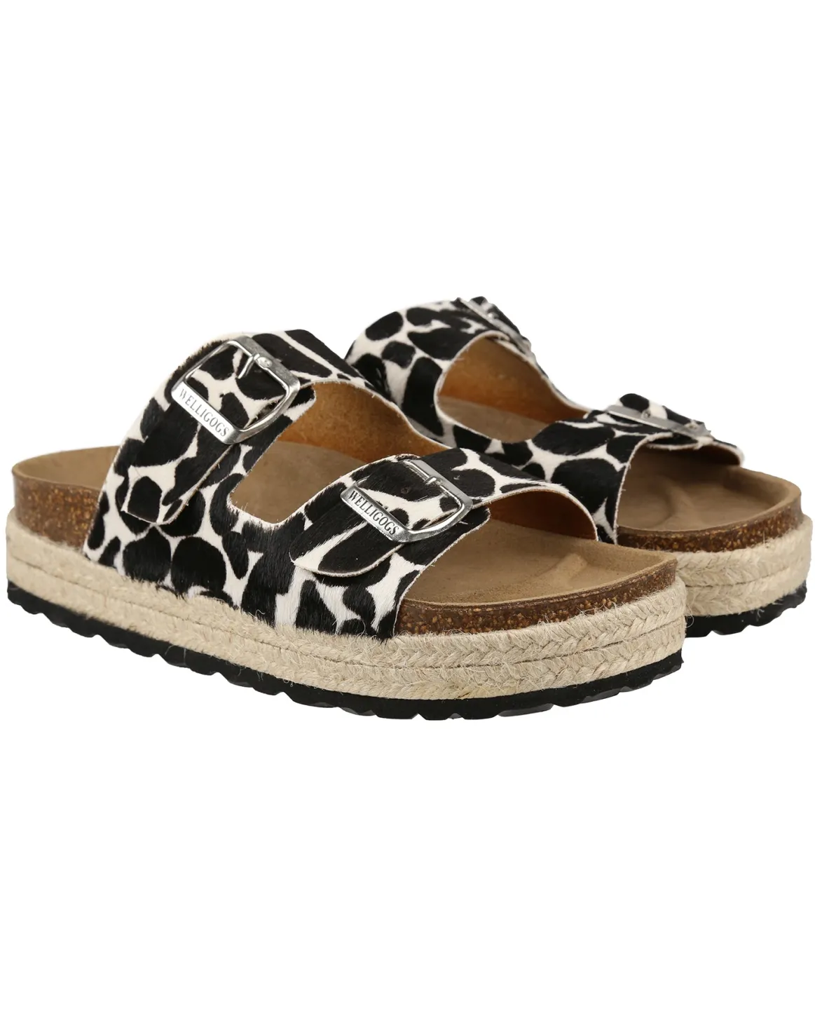 Welligogs Sandals & Espadrilles*Safari Black Cow Slides